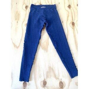 BOOTY BY BRABANTS Compression Blue Textured Leggings Size L / One Size Pre-Own